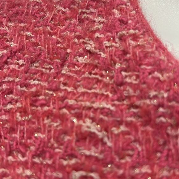 Zara Pink Cotton Blend Button Up Cropped Cardigan Size M - Picture 4 of 11